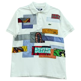 Junya Watanabe x Lacoste Polo Patchwork em algodão branco Branco