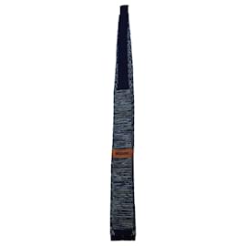 Missoni-Missoni Signature-Woven Tie in Blue Wool-Blue