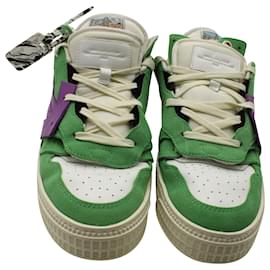 Off White-Off-White c/o Virgil Abloh Off  "Green" Court Low Sneakers in Multicolor Suede-Multiple colors