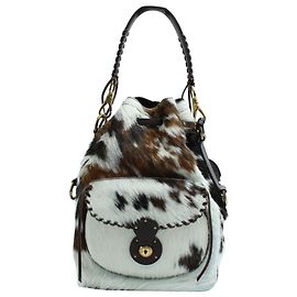 Bolsa Ralph Lauren Ricky com cordão em couro de vaca multicolorida Multicor