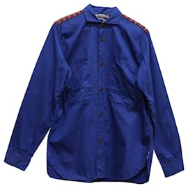 Junya Watanabe-Junya Watanabe Comme Des Garçons Button Down Shirt in Blue Cotton-Blue