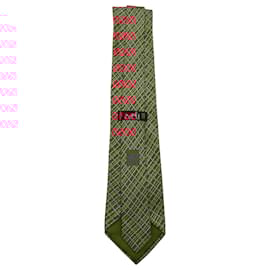 Hermès-Hermes Geometric Tie in Red Silk-Red