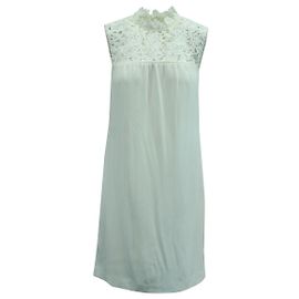 Vestido curto sem mangas de renda Theory Aronella em triacetato branco Branco