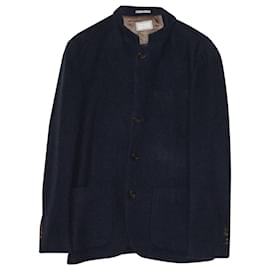 Brunello Cucinelli-Brunello Cucinelli Patch Pocket Jacket in Navy Blue Cashmere-Blue,Navy blue