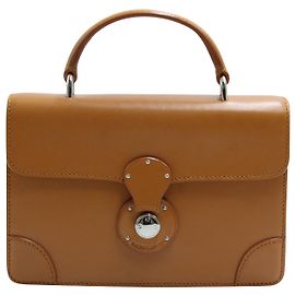 Bolsa Ralph Lauren Mini Ricky em couro de bezerro marrom Couro Marrom