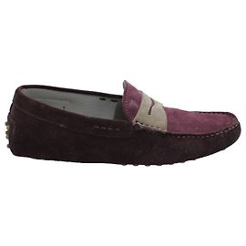 Tod's Mocassins Gommino Penny en Daim Violet Violet