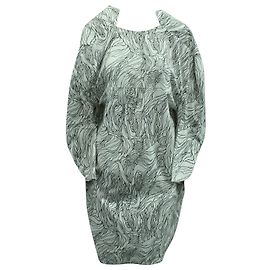 Marni Robe à imprimé abstrait en coton noir et blanc Blanc