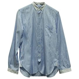 Junya Watanabe-Junya Watanabe Floral Patterned Long Sleeve Shirt in Blue Cotton-Other