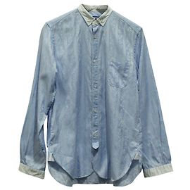 Junya Watanabe Langarmhemd mit Blumenmuster aus blauer Baumwolle Andere