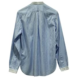 Junya Watanabe-Junya Watanabe Floral Patterned Long Sleeve Shirt in Blue Cotton-Other