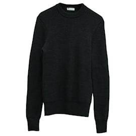 Sandro-Sandro Paris Checked Pattern Texture Sweater in Dark Grey Wool-Grey