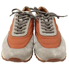 Loro Piana-Loro Piana Weekend Walk and Wind Storm System Shell Sneakers in Grey Suede-Grey