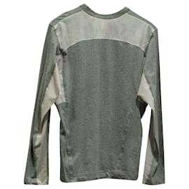 Comme Des Garcons-Comme Des Garcons Langärmliges T-Shirt mit Einsätzen aus grauer Baumwolle-Grau