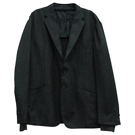 Yves Saint Laurent Pinstripe Casual Jacket With Cuff in Grey Wool Grey
