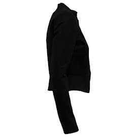 Theory-Theory Mandarin-collar Flared Hem Blazer in Black Wool-Black