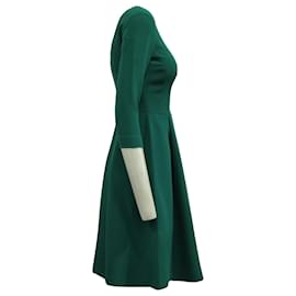 Alberta Ferretti-Alberta Ferretti Fit and Flare Dress in Green Silk-Green