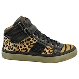 Jimmy Choo-Jimmy Choo Brown Belgravia High Top Sneakers in  Leopard-print Suede-Other