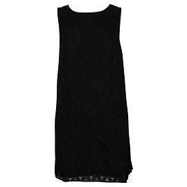 Max & Co Schwarzes besticktes ärmelloses Kleid Schwarz