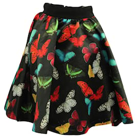 Alice + Olivia-Alice + Olivia Butterfly Print Skirt in Multicolor Polyester-Multiple colors