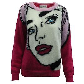 Moschino Pop Art Pullover aus mehrfarbiger Wolle Mehrfarben