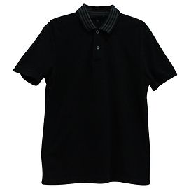 Camiseta Polo Gucci Rib Trimmed Algodão Preto Preto