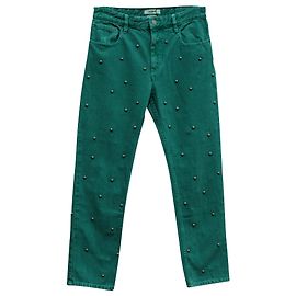 Vaqueros Isabel Marant Etoile Pearl Studded de algodón verde Verde