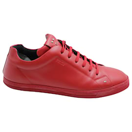 Fendi-Fendi Faces Sneakers in Red Leather-Red