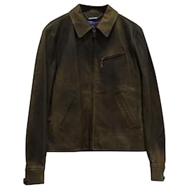 Ralph Lauren-Ralph Lauren Zipped Jacket in Brown Leather  -Brown
