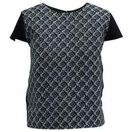 Blusa Maje Stampata in Seta Nera Nero