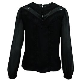 Alice + Olivia Chemisier à manches transparentes en polyester noir Noir