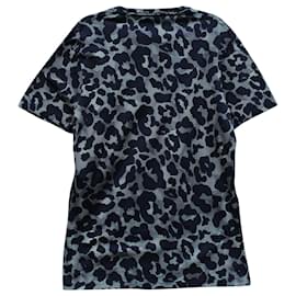 Neil Barrett-T-shirt Neil Barrett con stampa leopardata in cotone grigio-Grigio