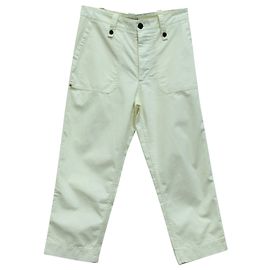 Calças lavadas Zadig & Voltaire Piar em algodão creme Branco Cru