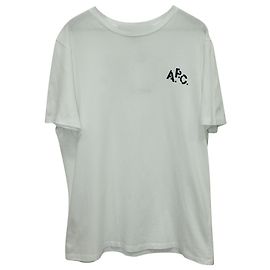 Camiseta con estampado de logotipo de APC en algodón blanco Blanco