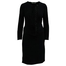 Abito Gonna Prada Boucle in Viscosa Nera Nero