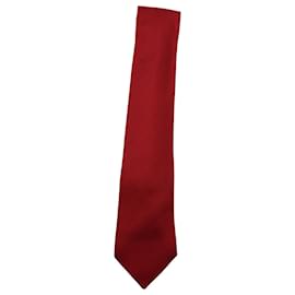 Hermès-Gravata Hermes em seda vermelha-Vermelho