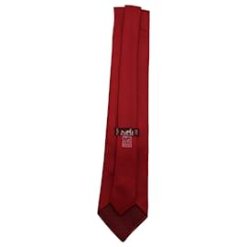 Hermès-Corbata Hermes en Seda Roja-Roja
