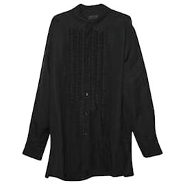 Yohji Yamamoto-S'yte by Yohji Yamamoto Fringe Shirt in Black Linen-Black
