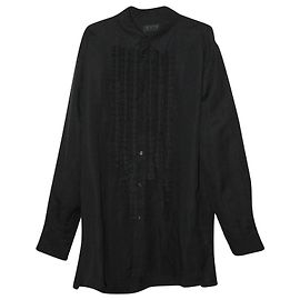 S'yte by Yohji Yamamoto Hemd mit Fransen aus schwarzem Leinen Schwarz