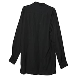Yohji Yamamoto-S'yte by Yohji Yamamoto Fringe Shirt in Black Linen-Black
