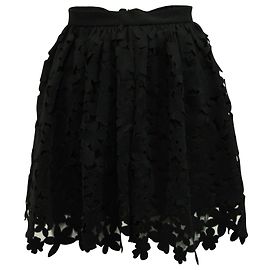 Jupe fleurie découpée au laser MSGM en polyamide noir Noir