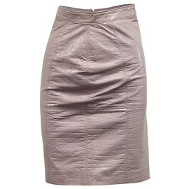 Jupe crayon effet crocodile MSGM en coton rose Rose