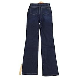 Reformation-Reformation Peyton Bootcut-Jeans mit hoher Leibhöhe aus blauem Denim-Blau