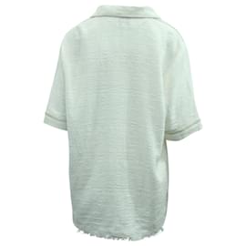 Nanushka-Nanushka Camicia testurizzata con una tasca in cotone bianco-Bianco