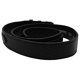 Burberry-Burberry Textured Belt in Black Leather-Black