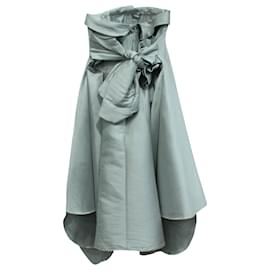 Alexis Mabille-Alexis Mabille Bow-Detailed Satin-Twill Mini Dress in Grey Polyester-Grey
