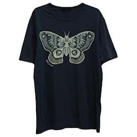 Gucci-Gucci x Kris Knight Butterfly Tee Shirt in Navy Blue Cotton-Blue,Navy blue