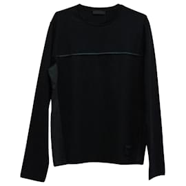 Prada-Prada Trim Detail Sweater in Black Cotton-Black