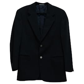Salvatore Ferragamo-Salvatore Ferragamo Single-Breasted Blazer in Navy Blue Virgin Wool-Blue,Navy blue