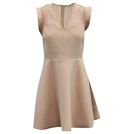 Sandro-Sandro Paris Dress with Eyelets in Pink Polyester-Pink