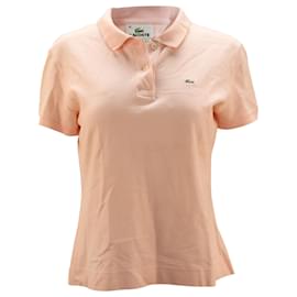 Lacoste-Lacoste Short Sleeve Polo Shirt in Pink Cotton-Pink